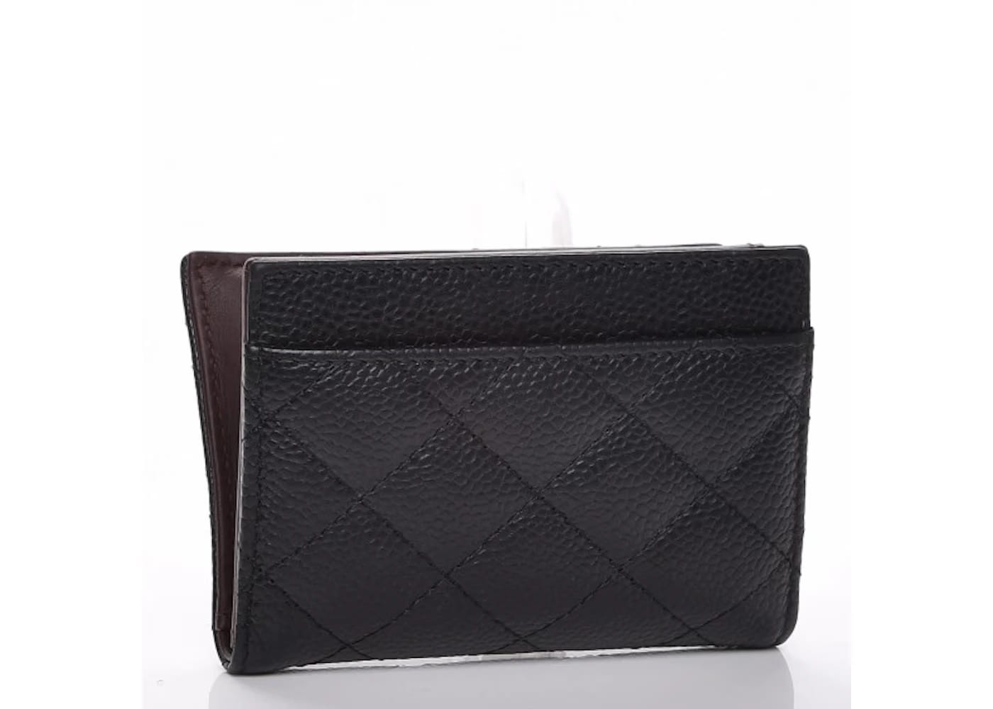 Chanel Card Holder Wallet Quilted Diamond Caviar Black