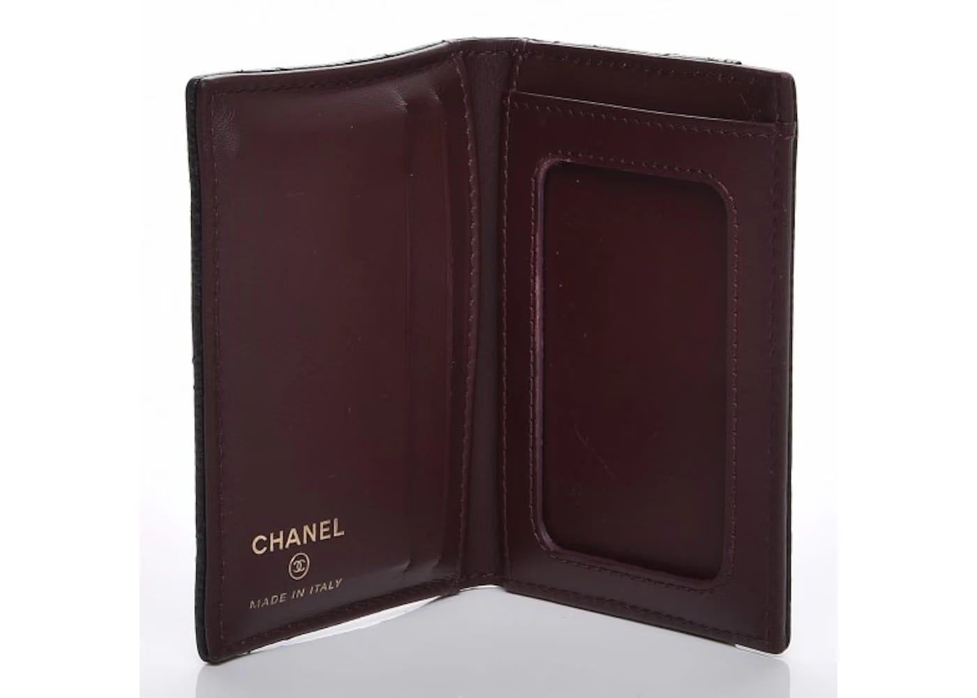 Chanel Card Holder Wallet Quilted Diamond Caviar Black