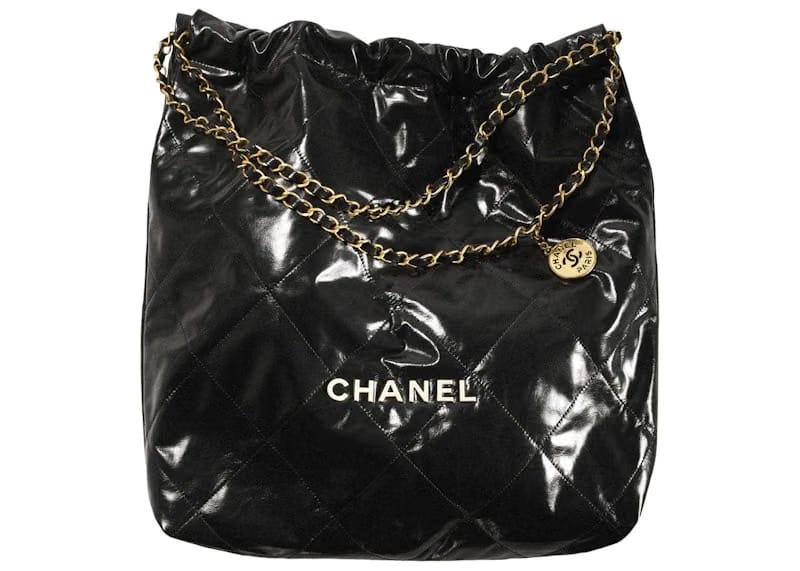 Chanel 22 Handbag Large 22S Calfskin Black/White Logo