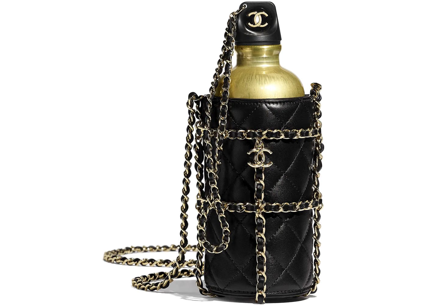 Chanel Flask Bag Quilted Lambskin Black