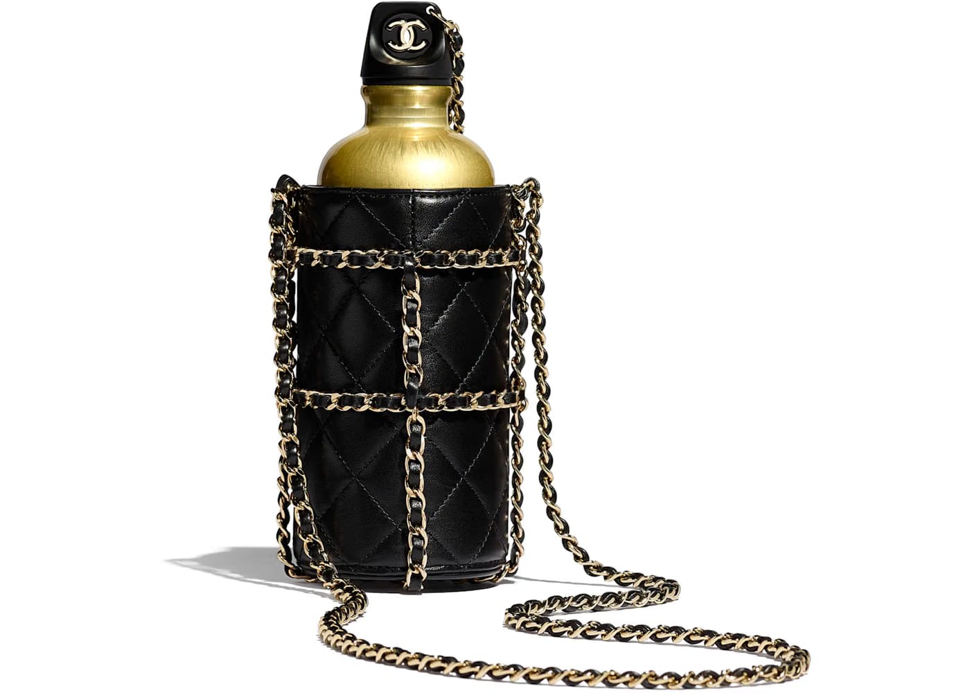 Chanel Flask Bag Quilted Lambskin Black