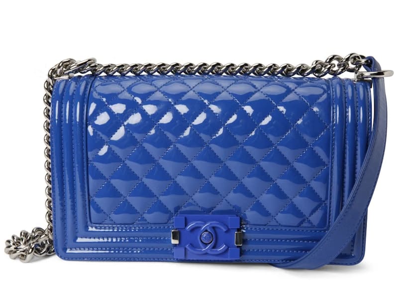 Chanel Boy Flap Quilted Old Medium Royal Blue