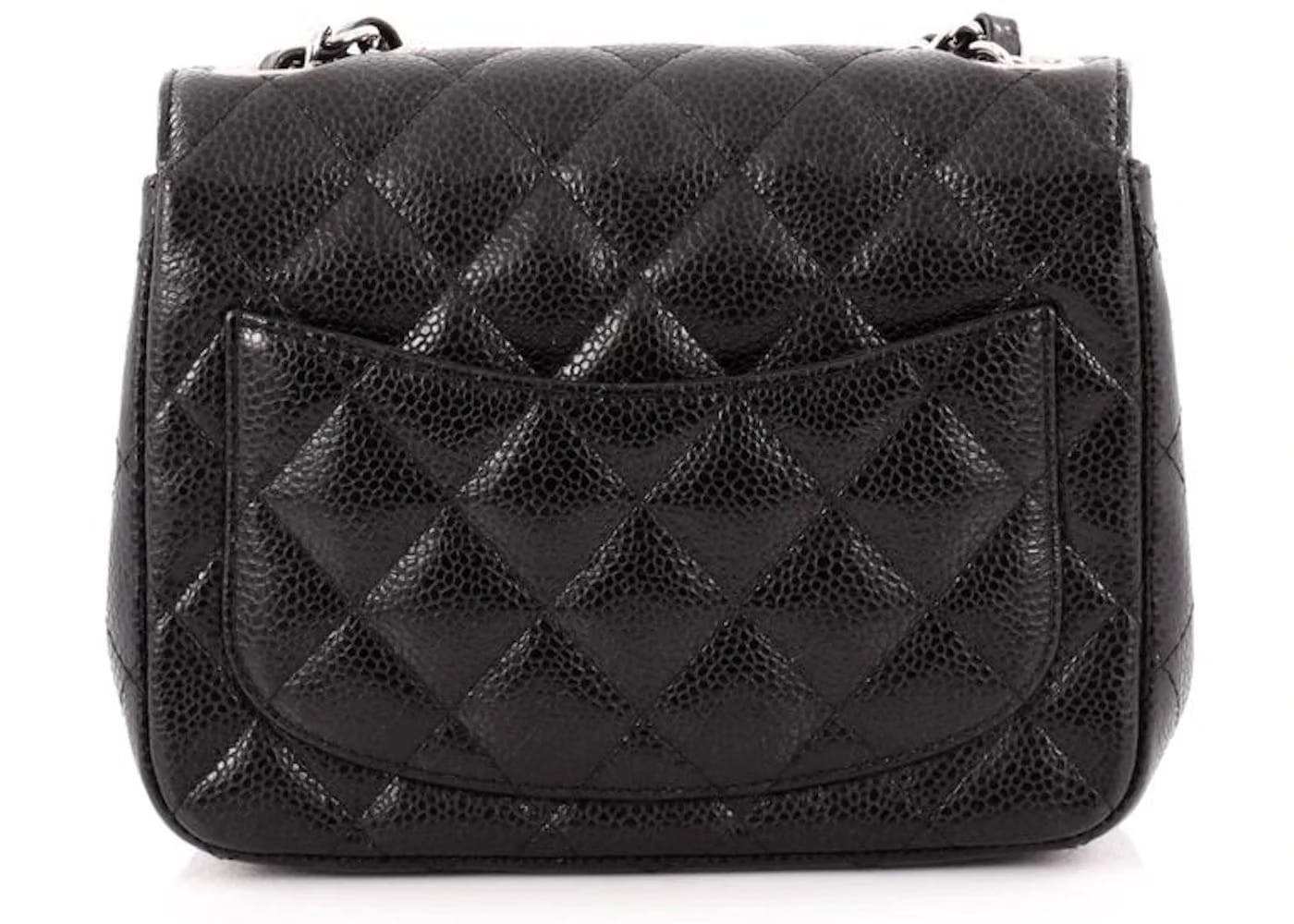 Chanel Square Single Flap Quilted Diamond Mini Caviar Black