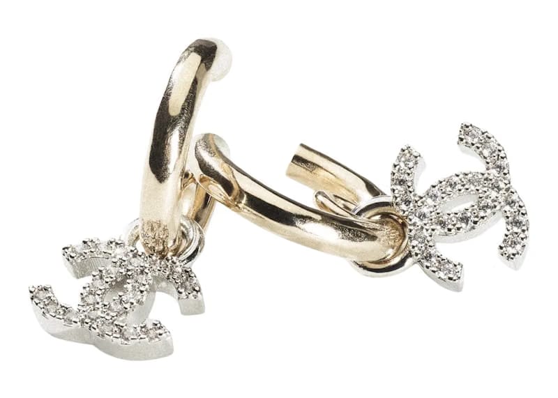 Chanel Metal/Diamantes Earrings Gold/Silver/Crystal