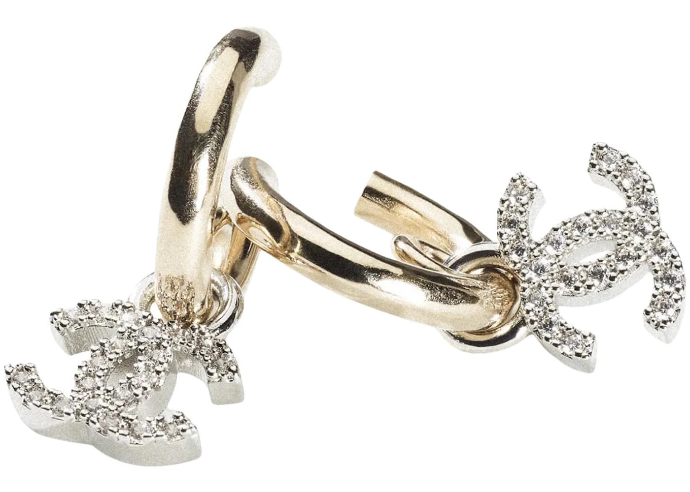 Chanel Metal/Diamantes Earrings Gold/Silver/Crystal