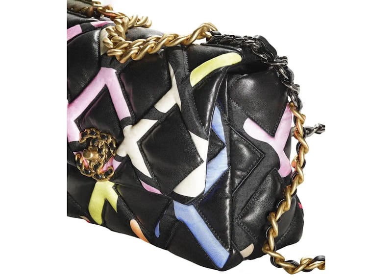 Chanel 19 Handbag Small 22S Lambskin Black/Multicolor
