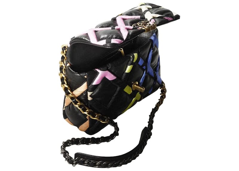 Chanel 19 Handbag Small 22S Lambskin Black/Multicolor