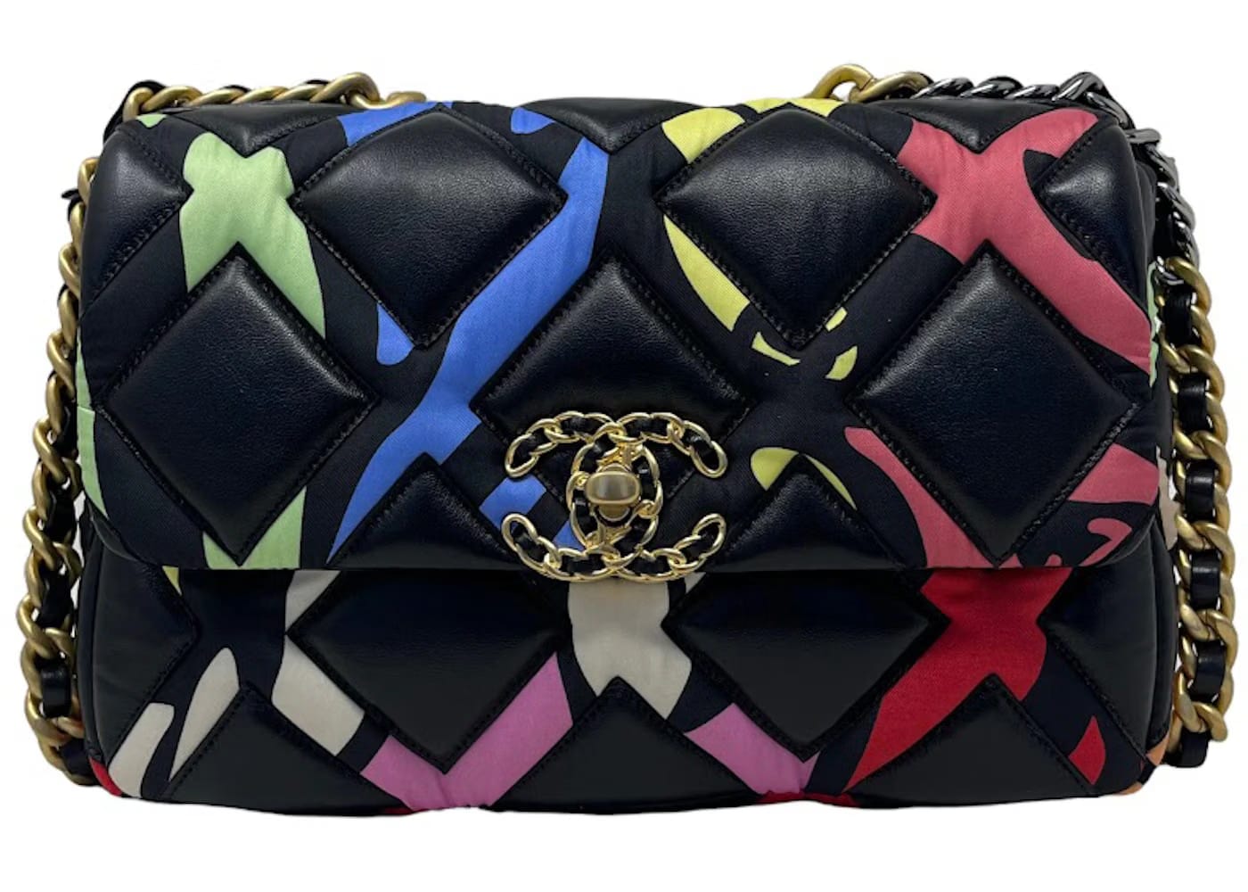 Chanel 19 Handbag Small 22S Lambskin Black/Multicolor