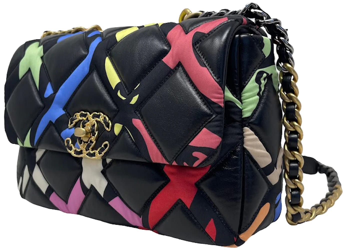 Chanel 19 Handbag Small 22S Lambskin Black/Multicolor