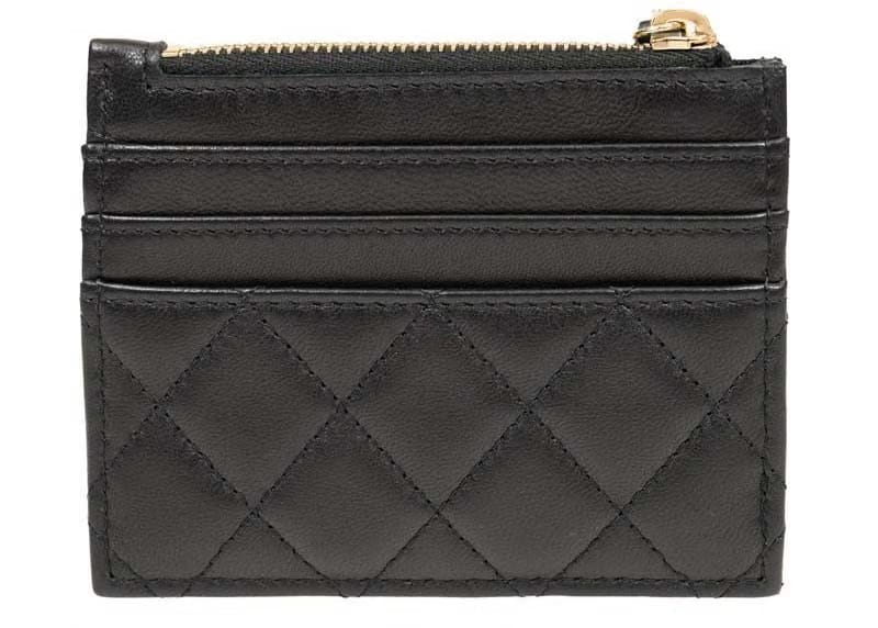 Chanel Large Gold CC Zipped Coin Purse Black (AP3408)