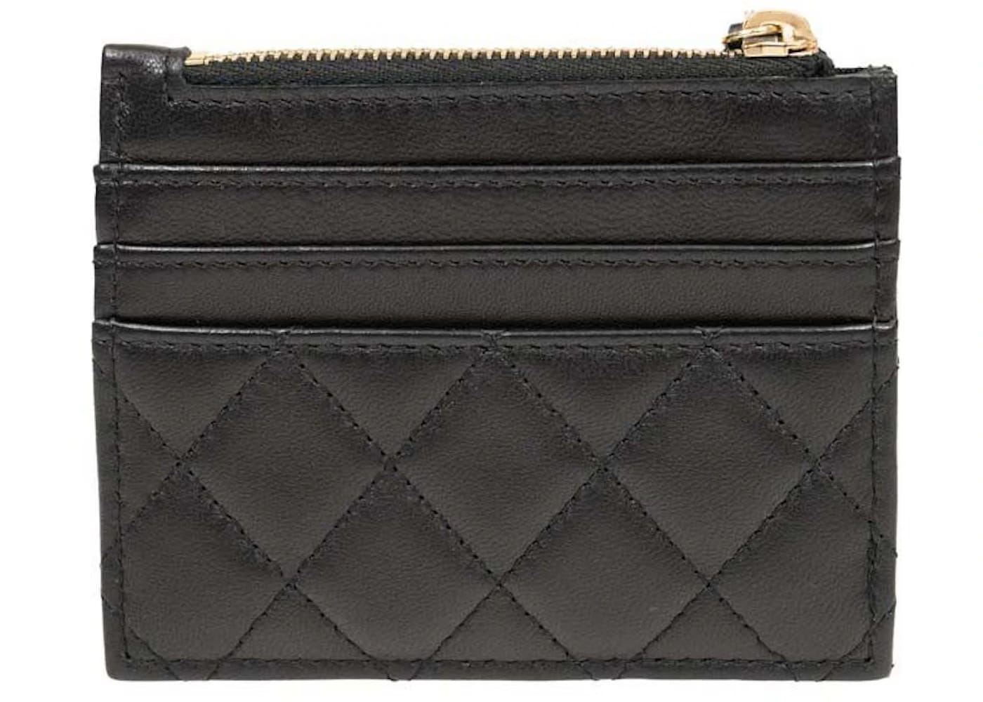 Chanel Large Gold CC Zipped Coin Purse Black (AP3408)