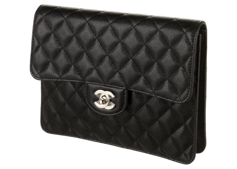 Chanel Quilted Caviar Flap Case Black Caviar