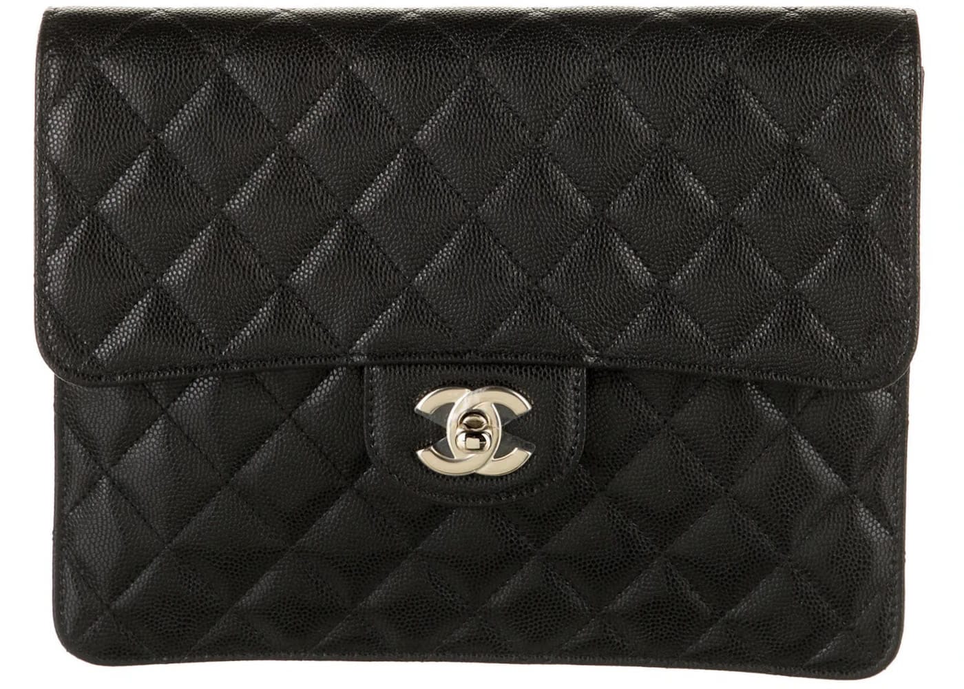 Chanel Quilted Caviar Flap Case Black Caviar