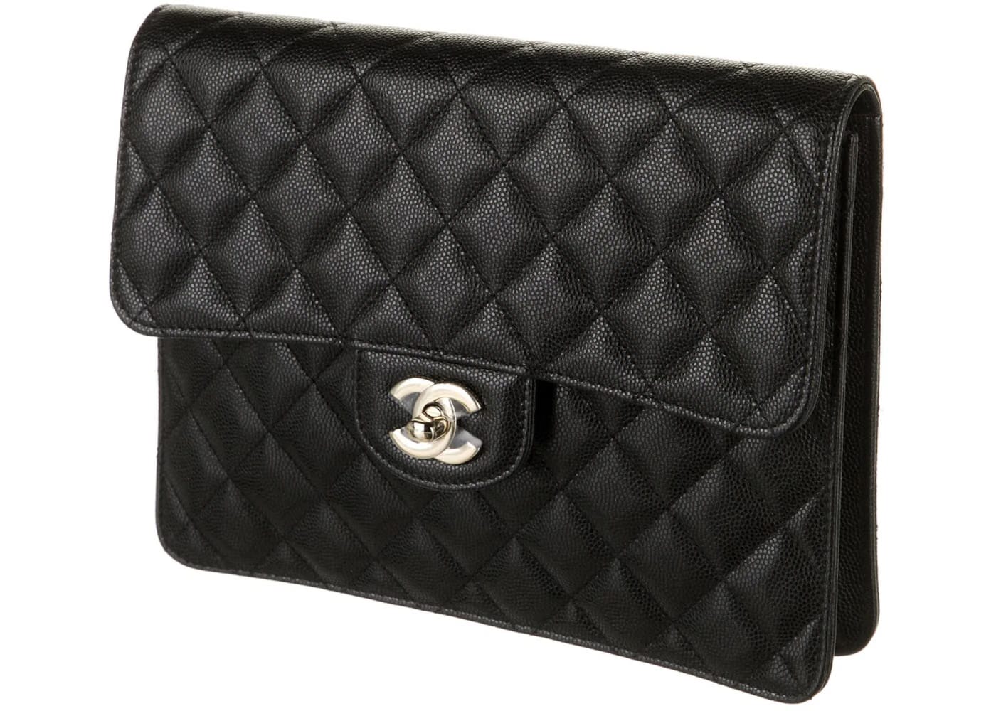 Chanel Quilted Caviar Flap Case Black Caviar