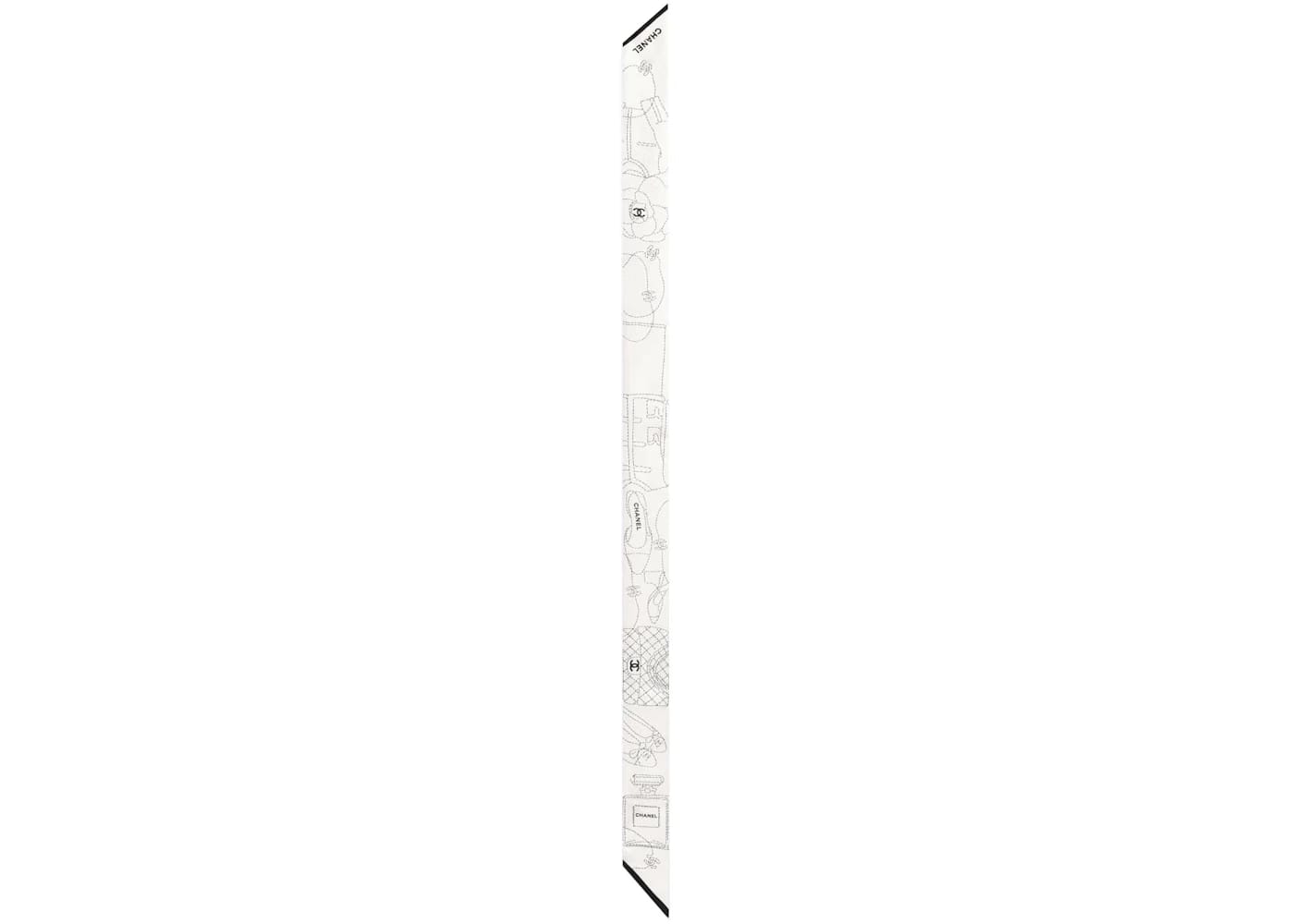 Chanel Silk Twill Slim Bandeau White/Black