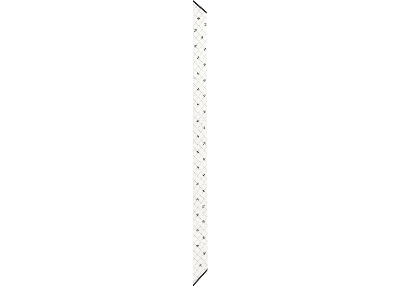 Chanel Silk Twill Slim Bandeau White/Black