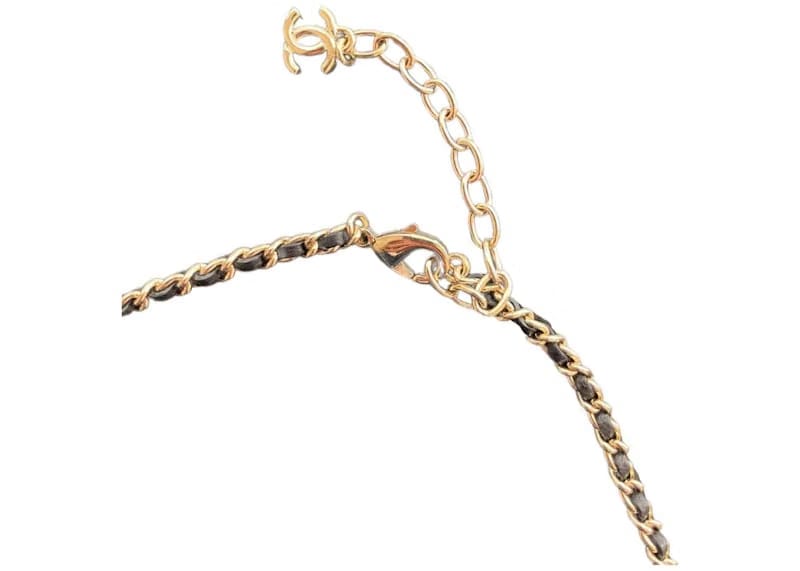 Chanel Round CC Logo Chocker Gold/White (ABA006)