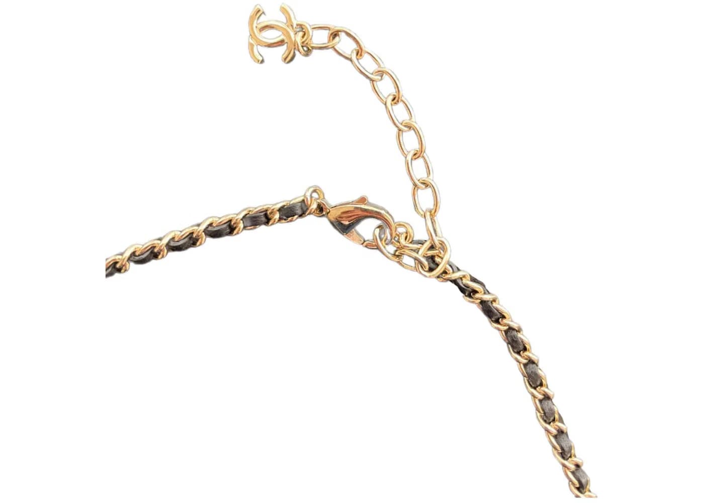 Chanel Round CC Logo Chocker Gold/White (ABA006)