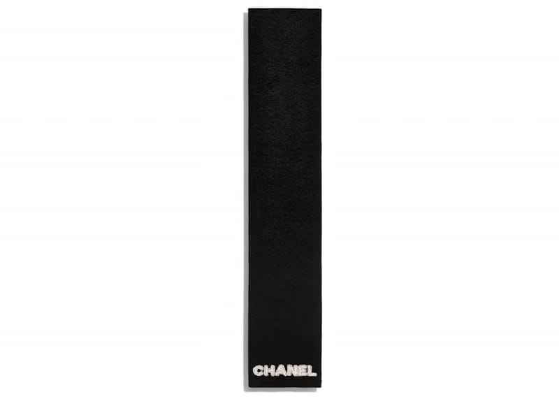 Chanel Tweed CC Logo Scarf Black/White