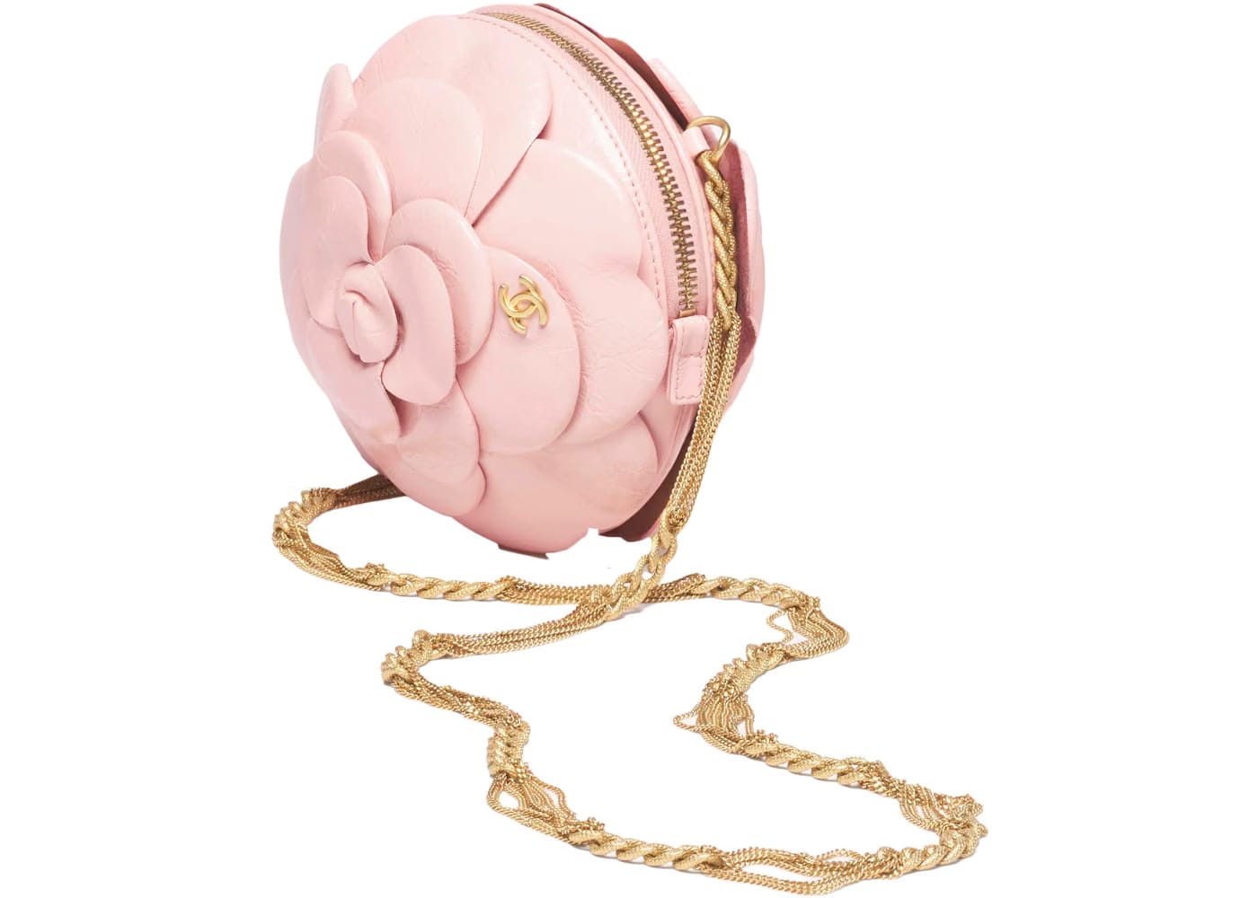 Chanel Camellia Evening Bag 23K Shiny Aged Calfskin Light Pink