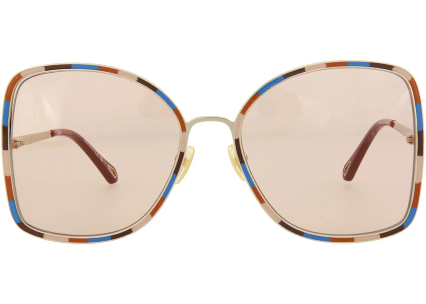 Chloe Square-Frame Metal Sunglasses Gold Gold Orange (CH0101S-30012460-002)