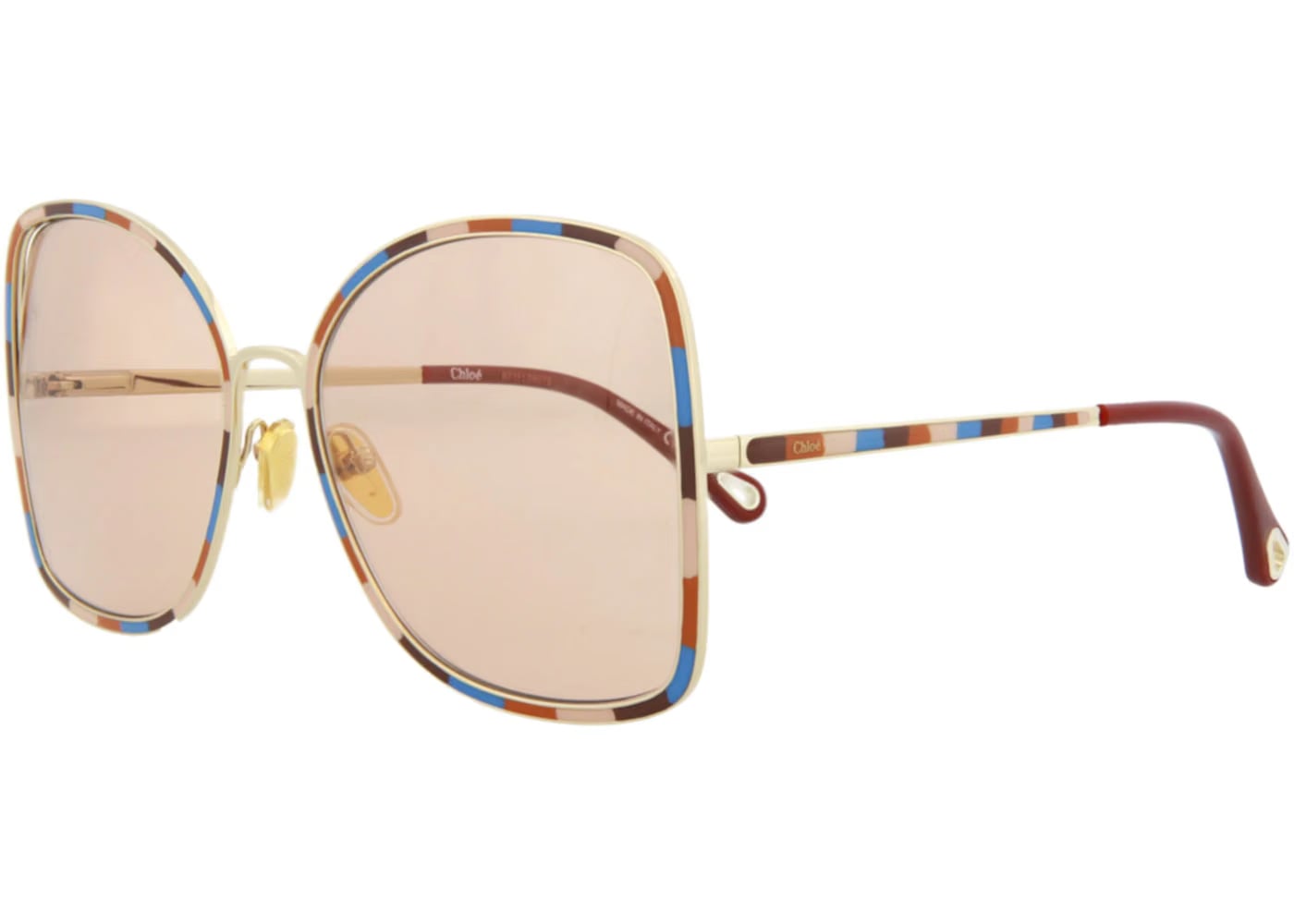 Chloe Square-Frame Metal Sunglasses Gold Gold Orange (CH0101S-30012460-002)