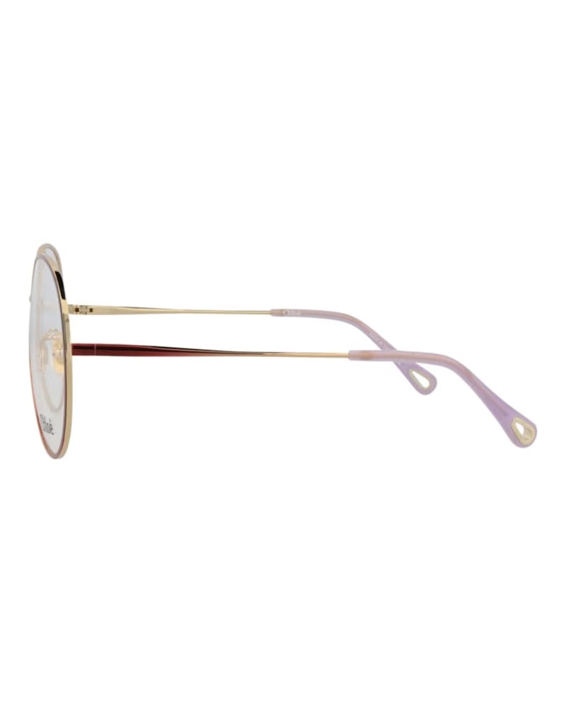 Chloe Aviator-Frame Metal Optical Frames Burgundy Burgundy Transparent (CH0019O-30009854-002)