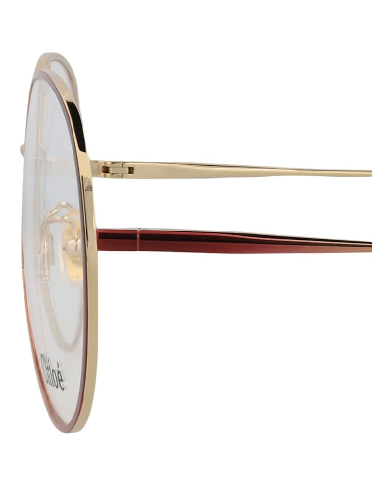 Chloe Aviator-Frame Metal Optical Frames Burgundy Burgundy Transparent (CH0019O-30009854-002)