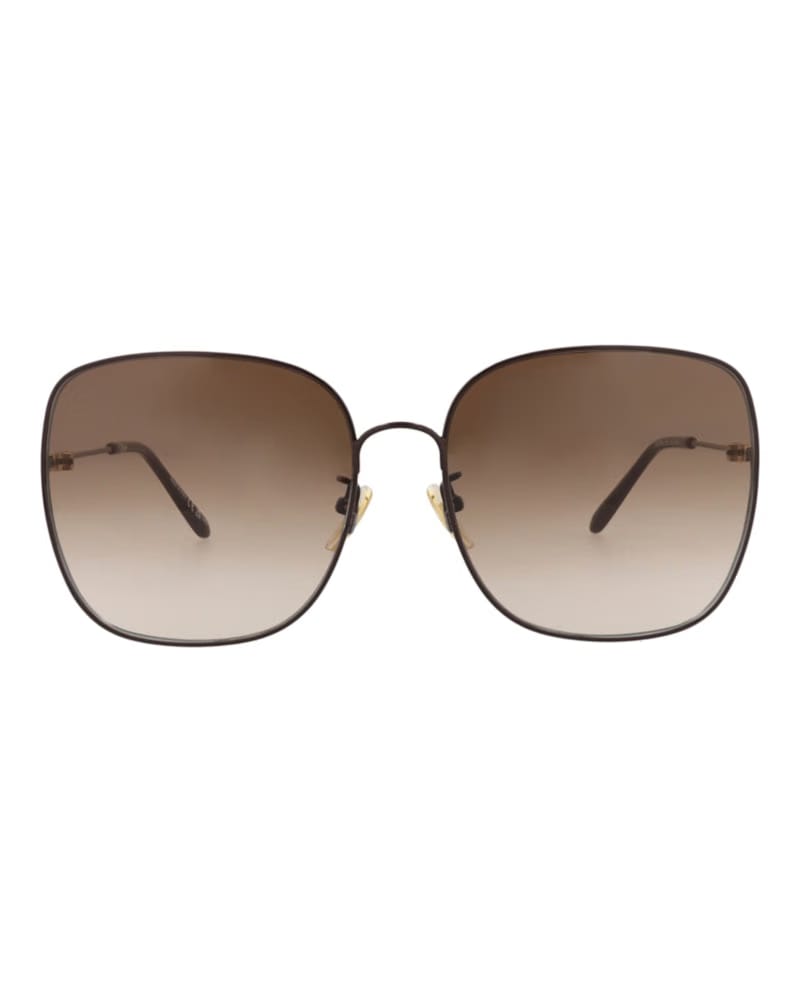 Chloe Square-Frame Metal Sunglasses Burgundy Burgundy Brown (CH0170SA-30014201-003)