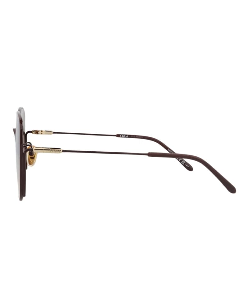 Chloe Square-Frame Metal Sunglasses Burgundy Burgundy Brown (CH0170SA-30014201-003)