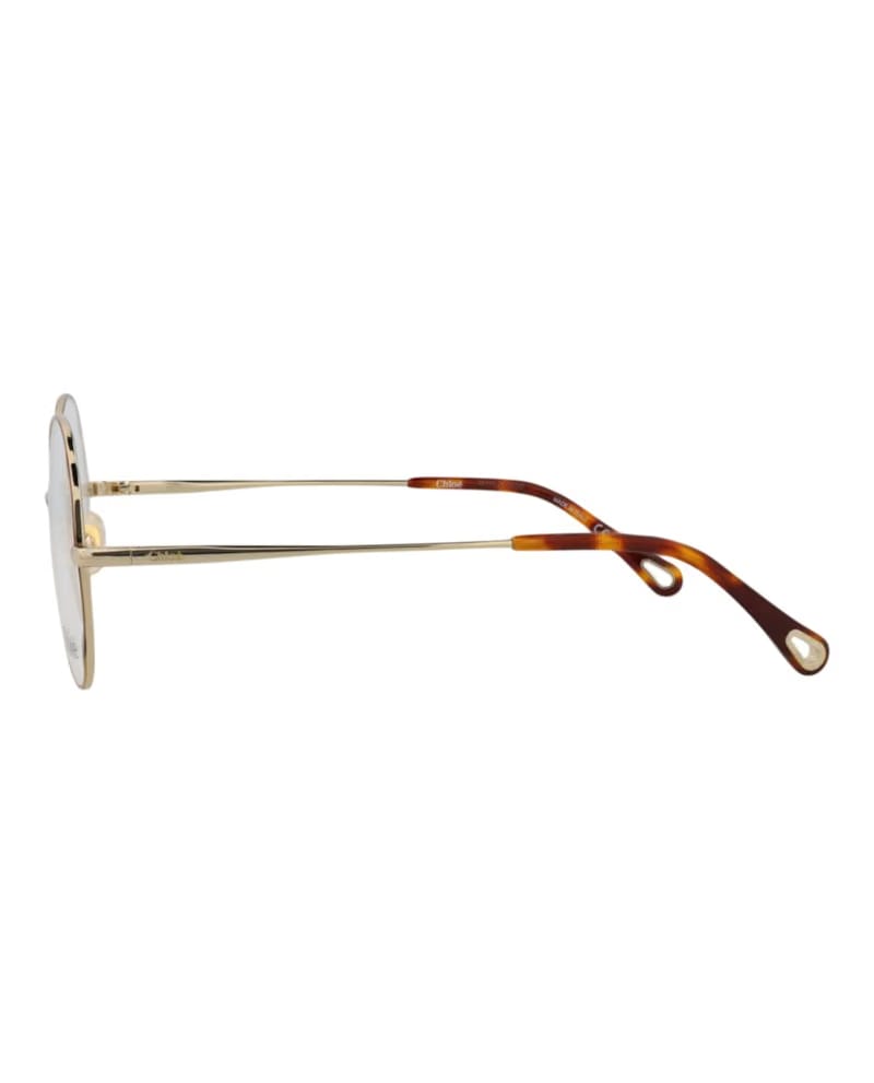 Chloe Round-Frame Metal Optical Frames Havana Gold Transparent (CH0097O-30012431-004)