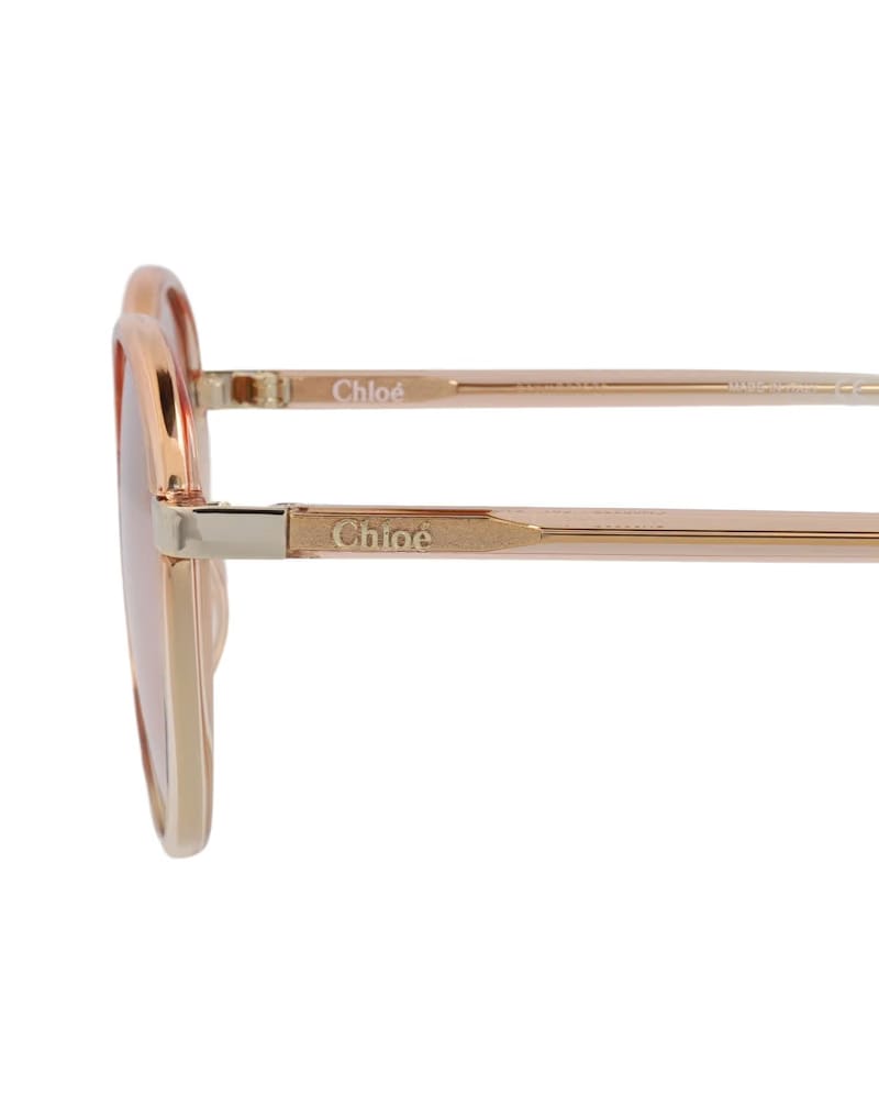 Chloe Round-Frame Injection Sunglasses Orange Orange Transparent (CH0033S-30013119-001)