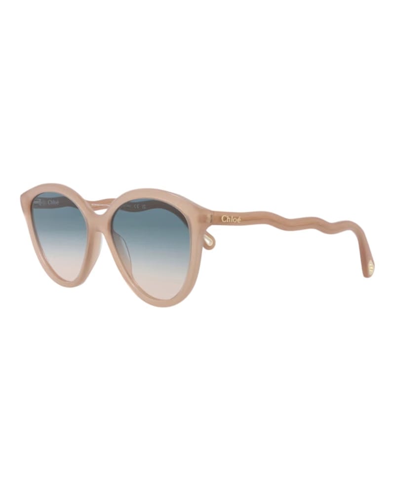 Chloe Round-Frame Bio Acetate Sunglasses Nude Nude Green (CH0087S-30012393-003)