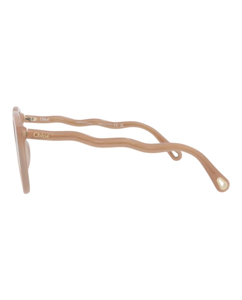 Chloe Round-Frame Bio Acetate Sunglasses Nude Nude Green (CH0087S-30012393-003)
