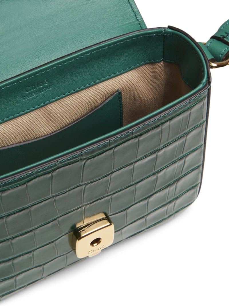Chloe C Calfskin Croco Mini Woodsy Green