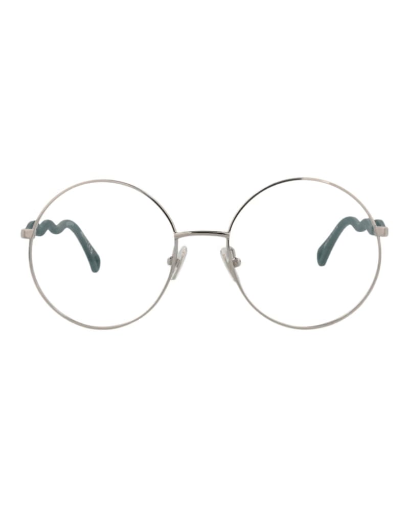 Chloe Round-Frame Metal Optical Frames Silver Green Transparent (CH0057O-30011445-004)