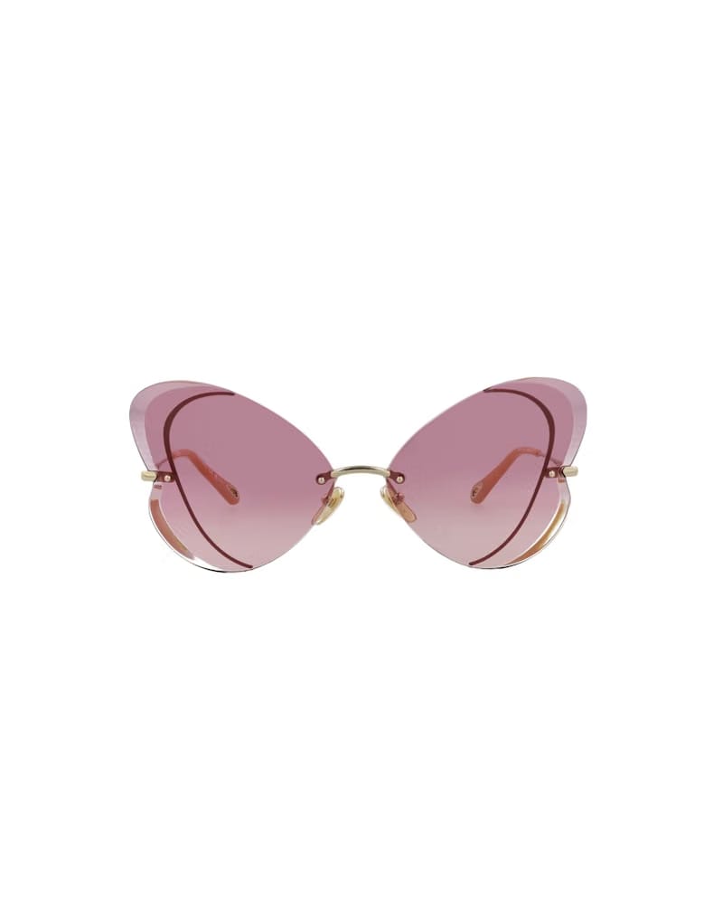 Chloe Cat Eye-Frame Metal Sunglasses Gold Gold Violet (CH0064S-30011506-004)