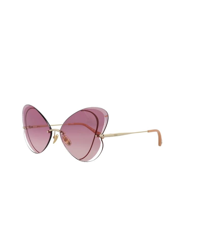 Chloe Cat Eye-Frame Metal Sunglasses Gold Gold Violet (CH0064S-30011506-004)