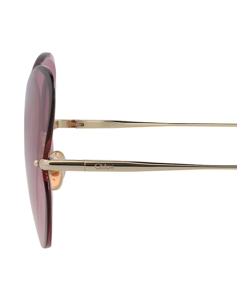 Chloe Cat Eye-Frame Metal Sunglasses Gold Gold Violet (CH0064S-30011506-004)