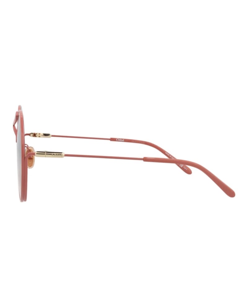 Chloe Round-Frame Metal Sunglasses Pink Pink Brown (CH0166S-30014096-004)