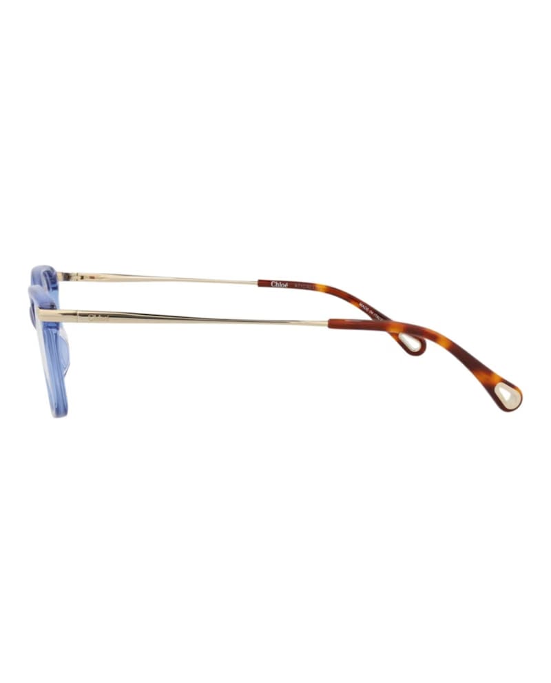 Chloe Square-Frame Bio Acetate Optical Frames Blue Gold Transparent (CH0059O-30011441-004)