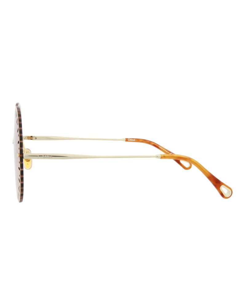 Chloe YSE Round-Frame Metal Sunglasses Gold Gold Orange (CH0110S-30012463-002)