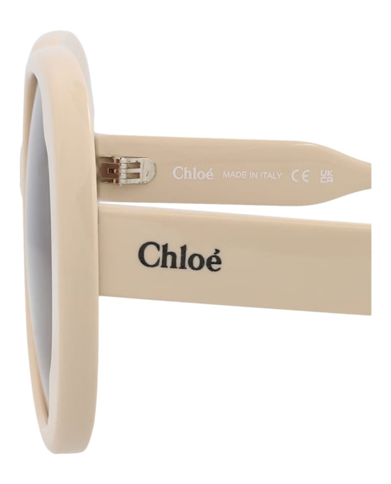 Chloe Round-Frame Recycled Acetate Sunglasses Ivory Ivory Brown (CH0195SK-30014693-005)