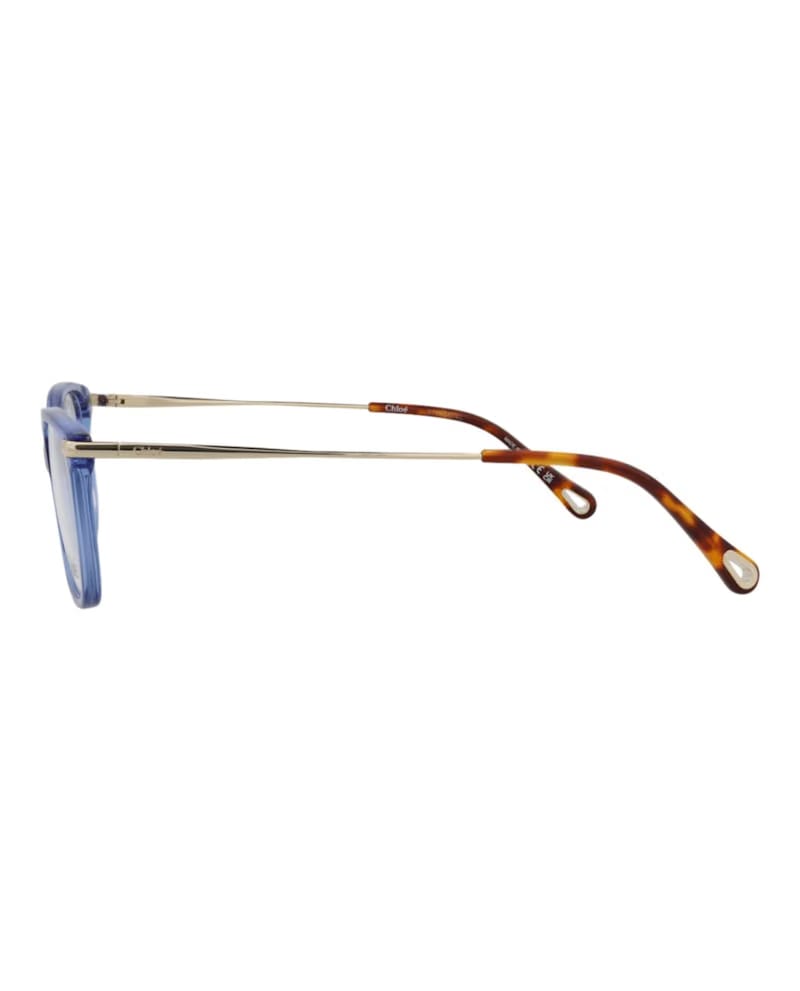 Chloe Square-Frame Bio Acetate Optical Frames Blue Gold Transparent (CH0059O-30011441-012)