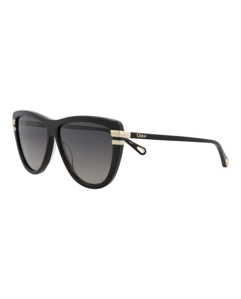 Chloe Square-Frame Recycled Acetate Sunglasses Black Black Grey (CH0203S-30014676-001)