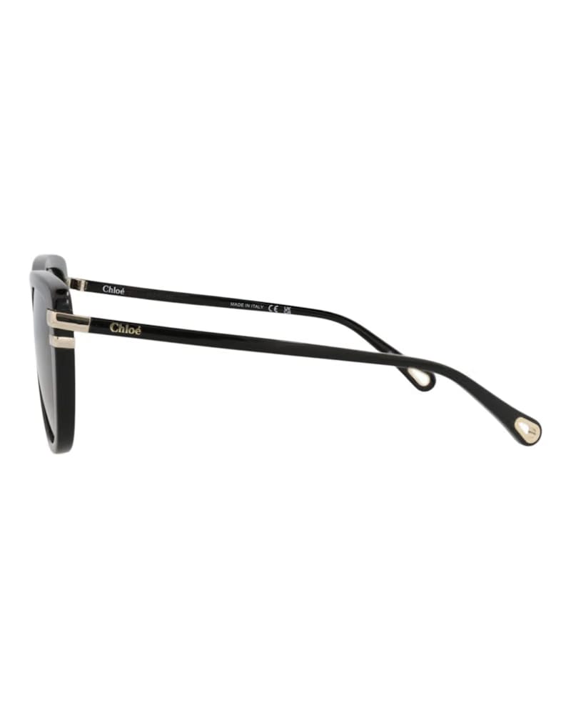 Chloe Square-Frame Recycled Acetate Sunglasses Black Black Grey (CH0203S-30014676-001)