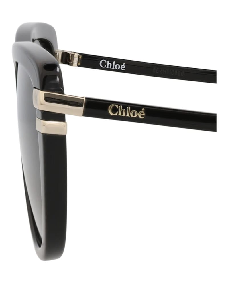 Chloe Square-Frame Recycled Acetate Sunglasses Black Black Grey (CH0203S-30014676-001)