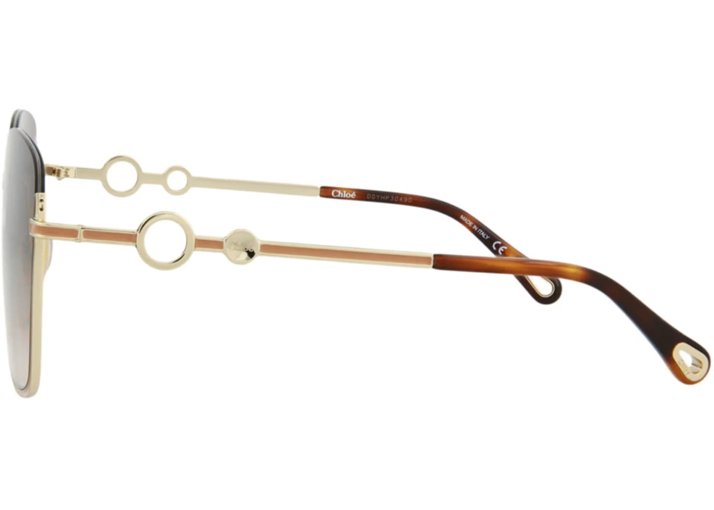 Chloe Square-Frame Metal Sunglasses Gold Gold Brown (CH0070SK-30011505-003)