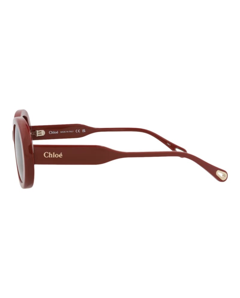 Chloe Round-Frame Recycled Acetate Sunglasses Burgundy Violet (CH0197S-30014682-004)