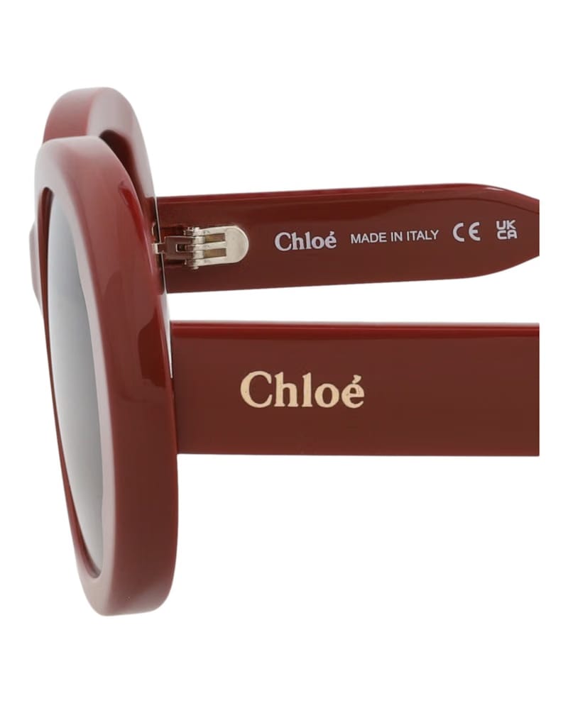 Chloe Round-Frame Recycled Acetate Sunglasses Burgundy Violet (CH0197S-30014682-004)